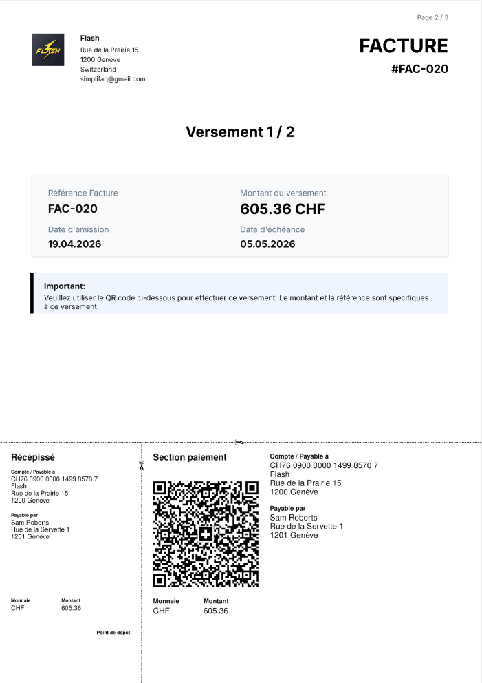 Premier versement